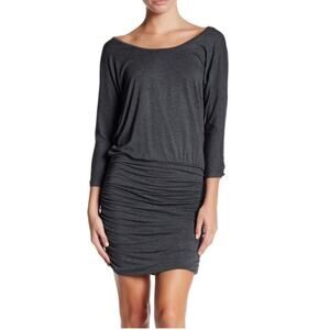 Soft Joie Jazmyn Ruched Jersey Mini Dress Gray XS versatile Minimalist Cozy